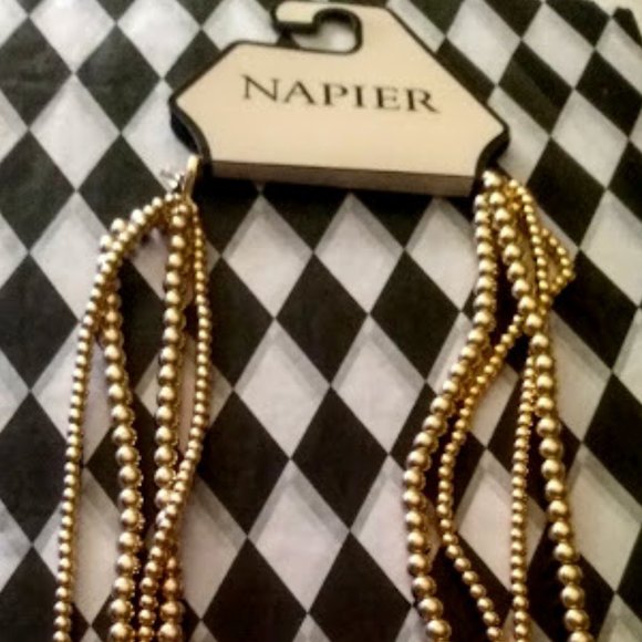 NAPIER Glamorous Gold Bead Layered Necklace**NEW! - Picture 3 of 7